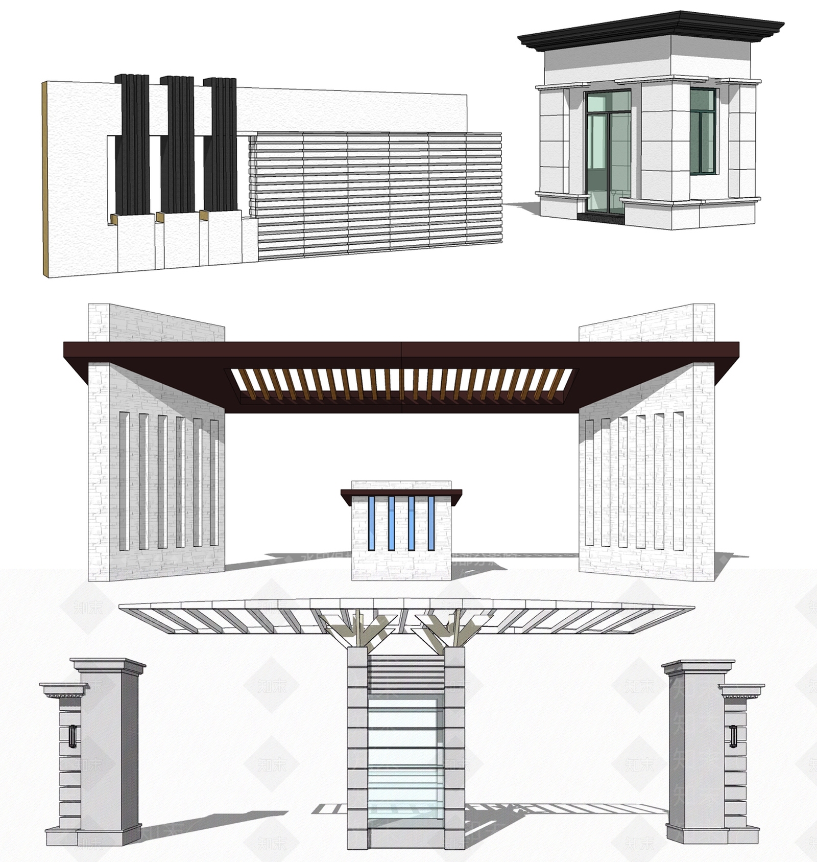 现代企业工厂大门SU模型下载【ID:986094112】