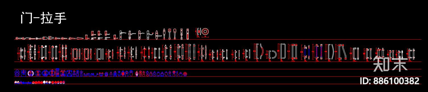 门拉手施工图下载【ID:886100382】