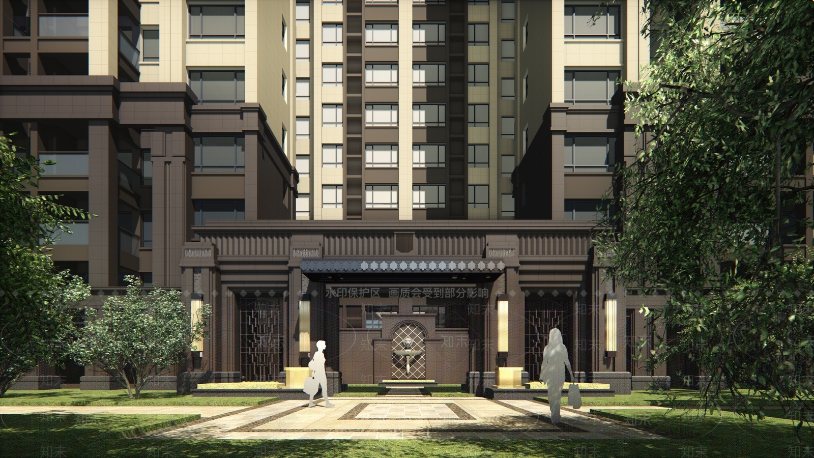 古典高层住宅外观SU模型下载【ID:286120723】