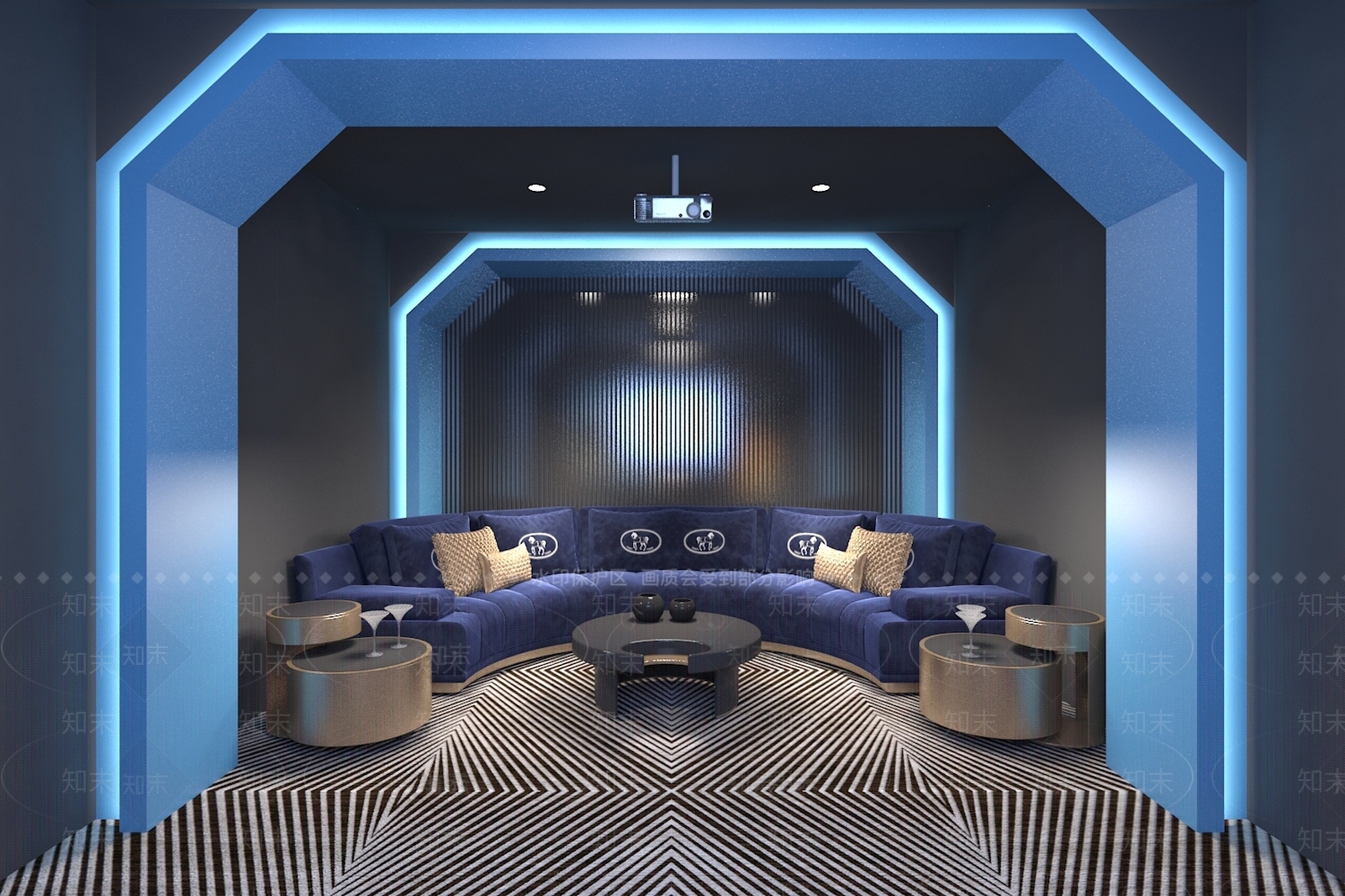 现代影音室3D模型下载【ID:886125999】