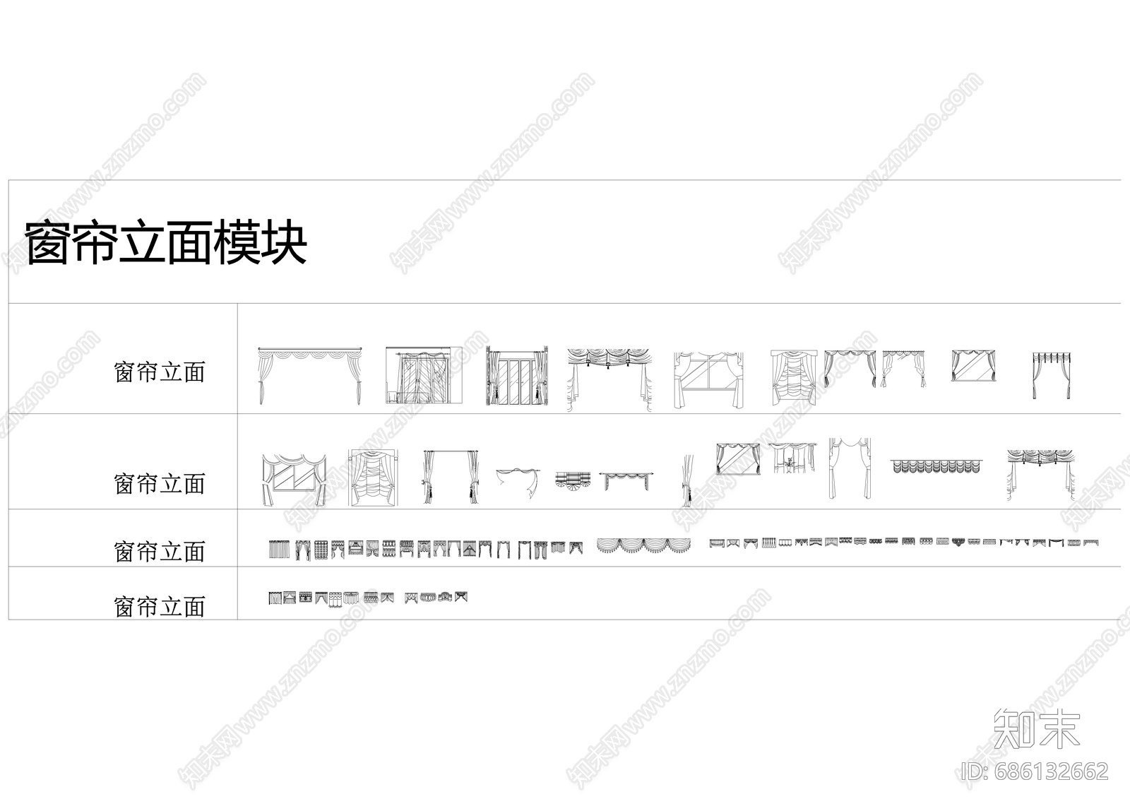 CAD平立面图库cad施工图下载【ID:686132662】