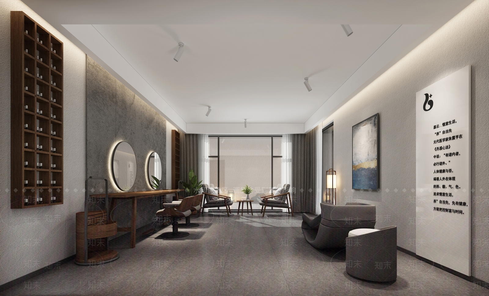新中式理发店3D模型下载【ID:386144448】