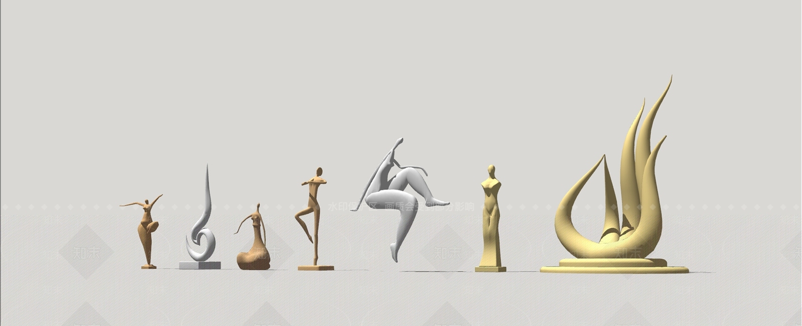 现代抽象铜人SU模型下载【ID:686150671】