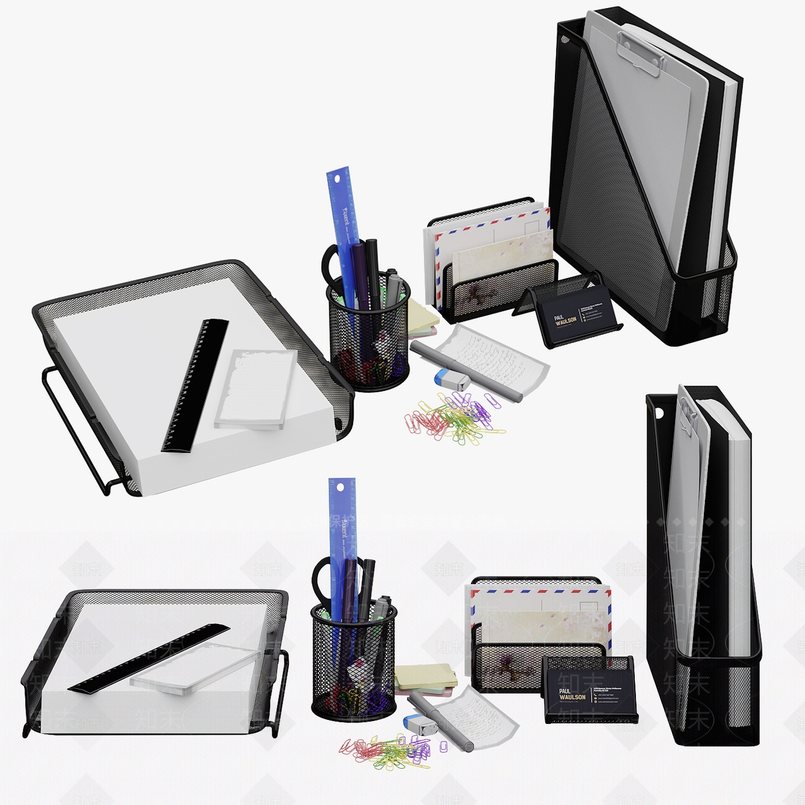 现代办公文具3D模型下载【ID:986152682】