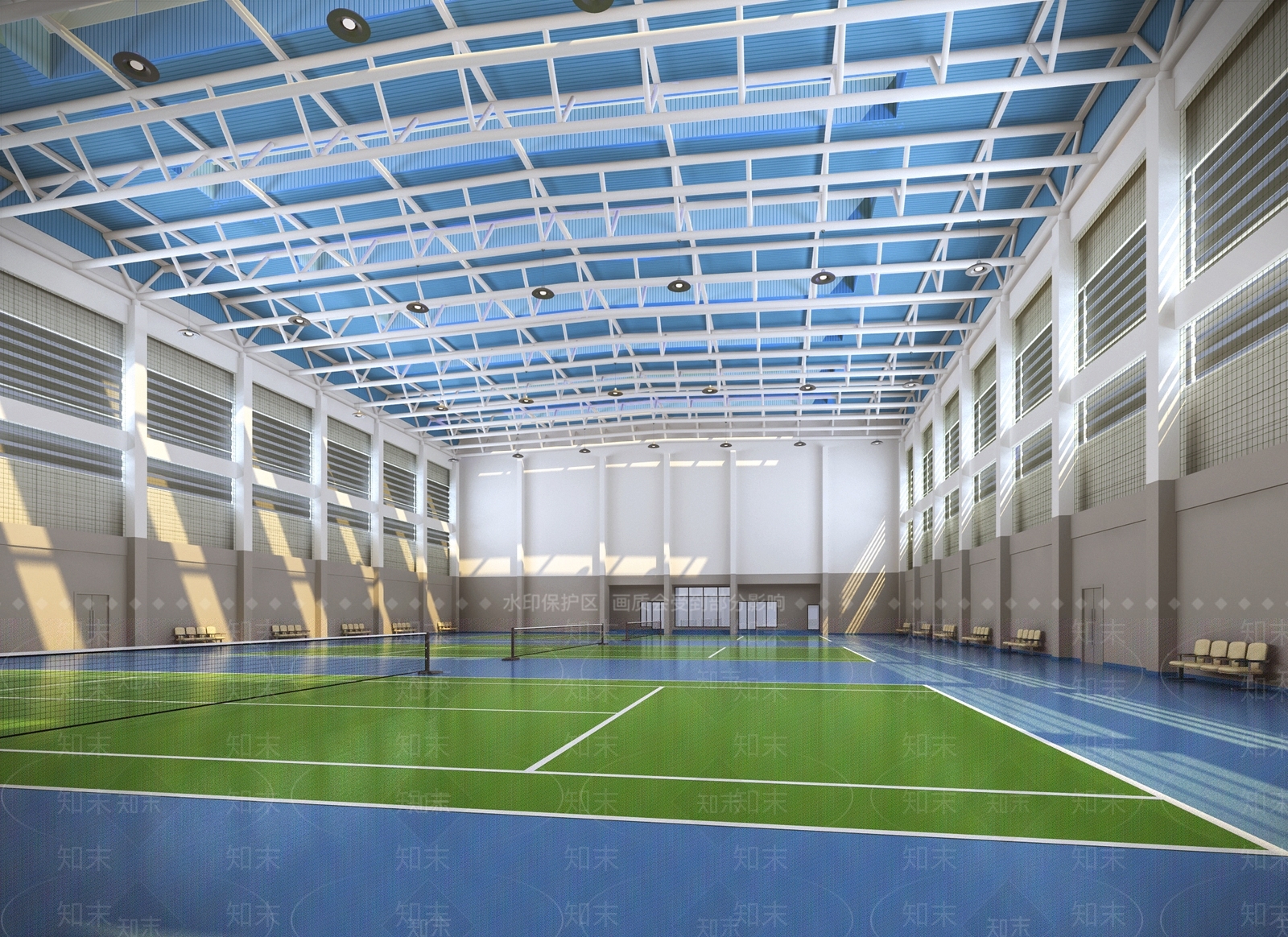 现代网球馆3D模型下载【ID:386153840】
