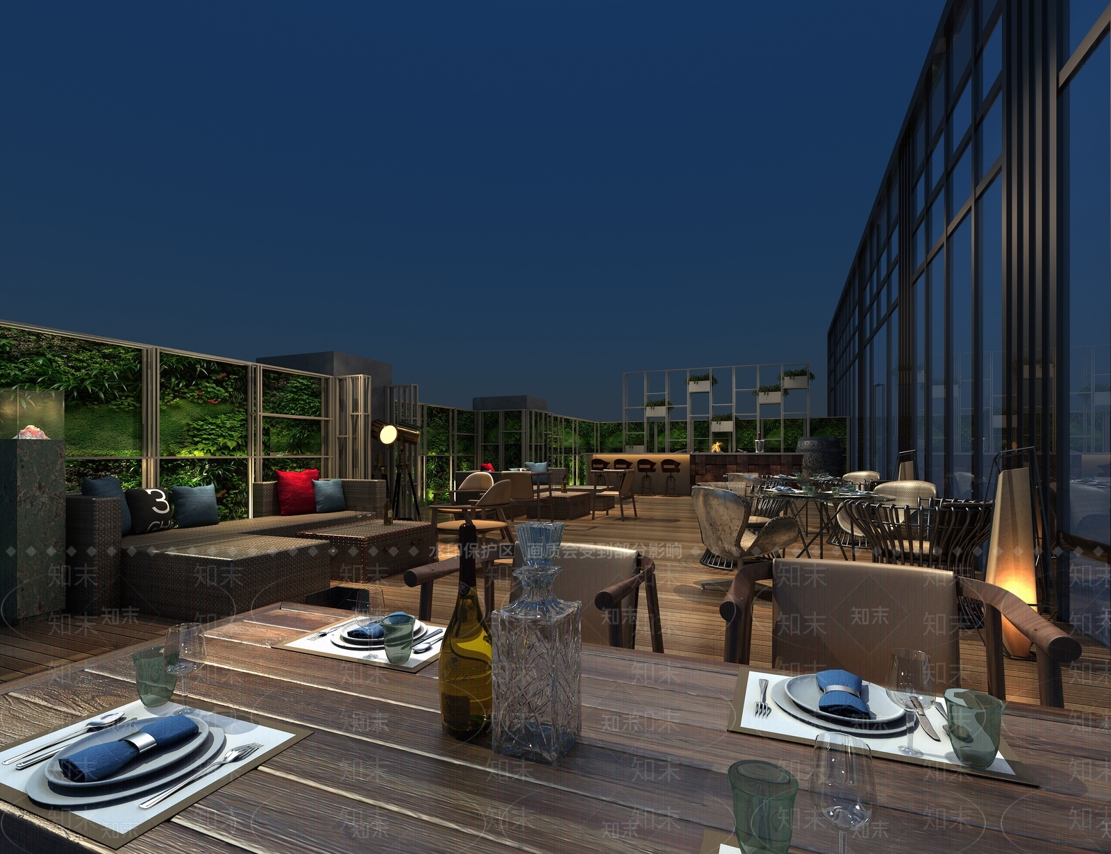 现代露天餐厅3D模型下载【ID:286154606】