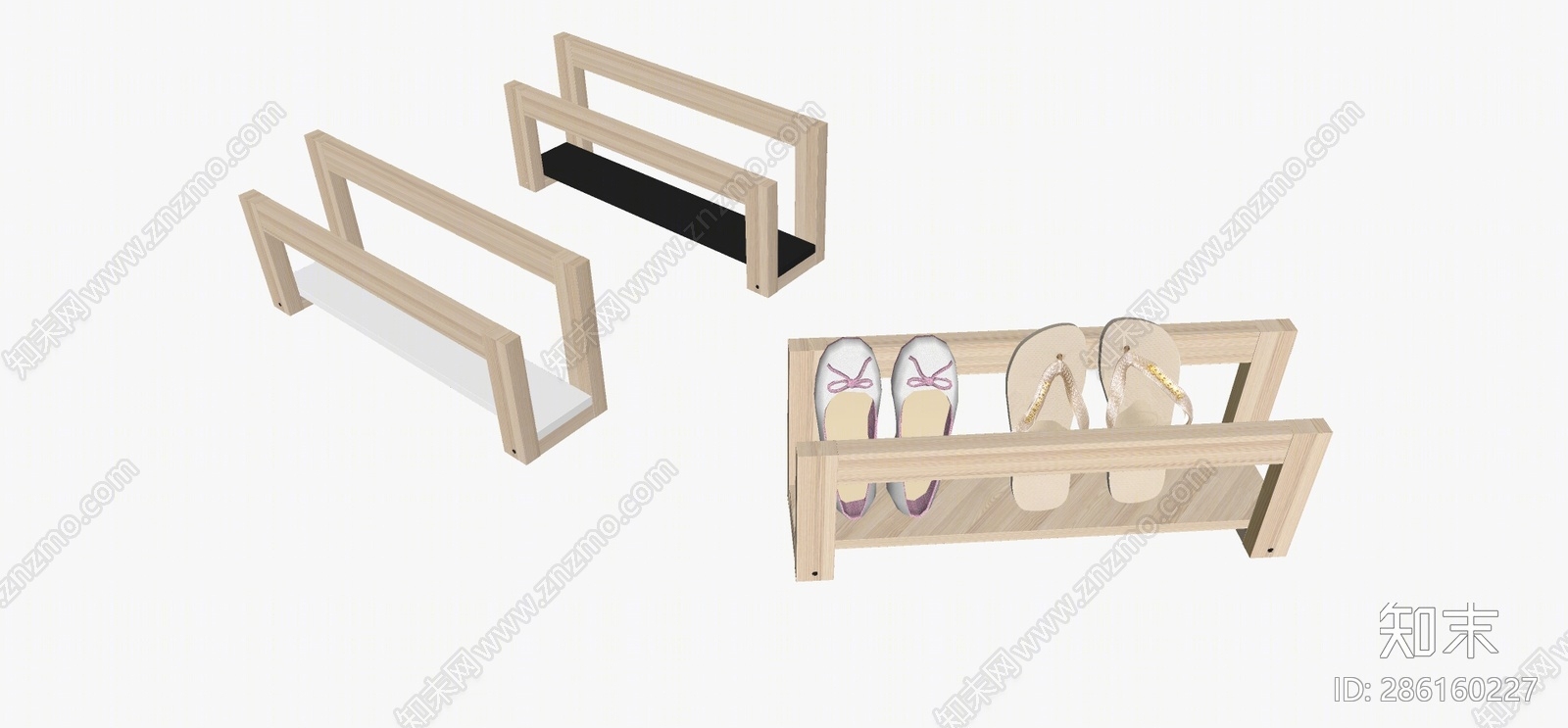 现代风格鞋架SU模型下载【ID:286160227】