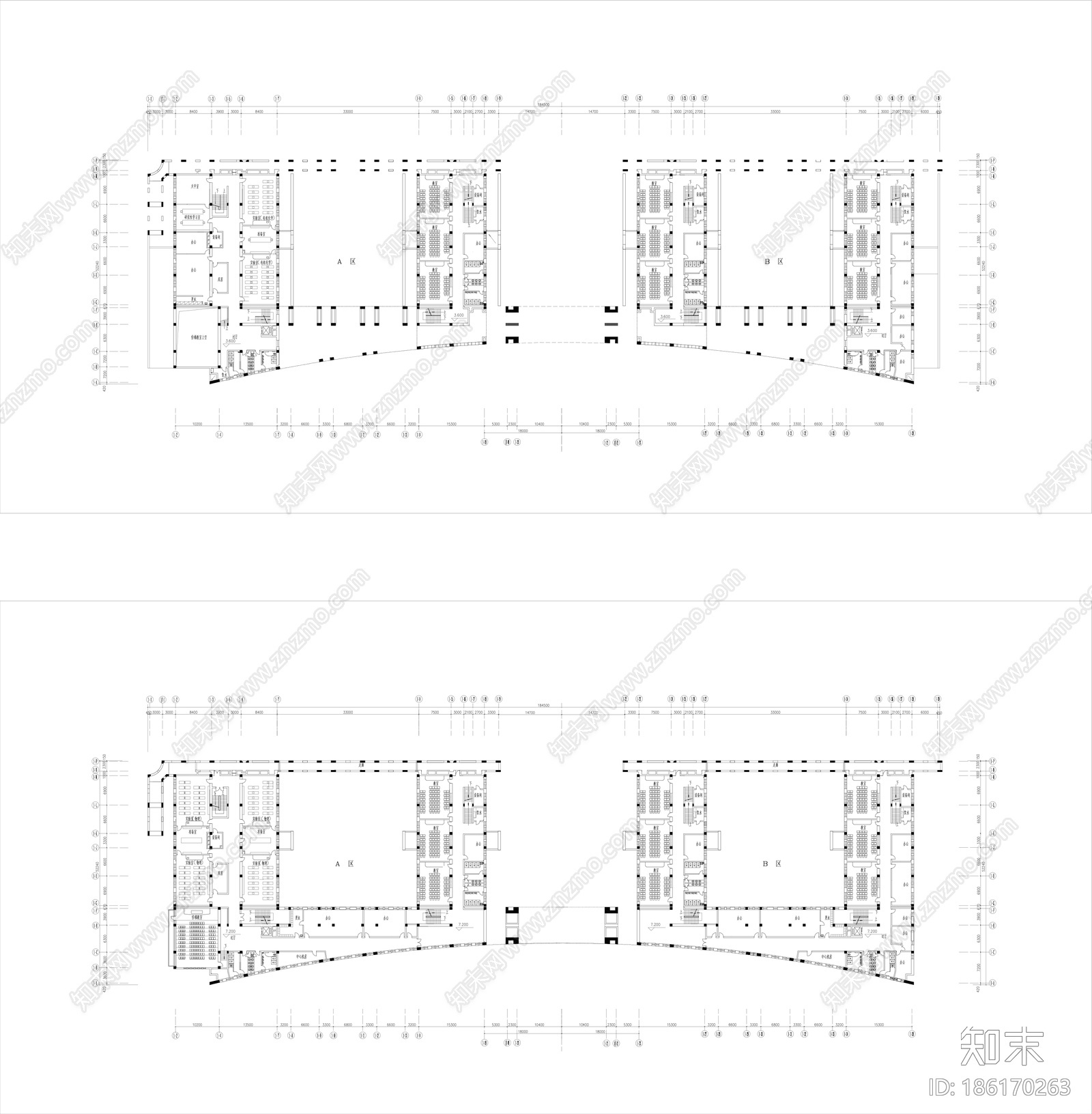 学校cad施工图下载【ID:186170263】