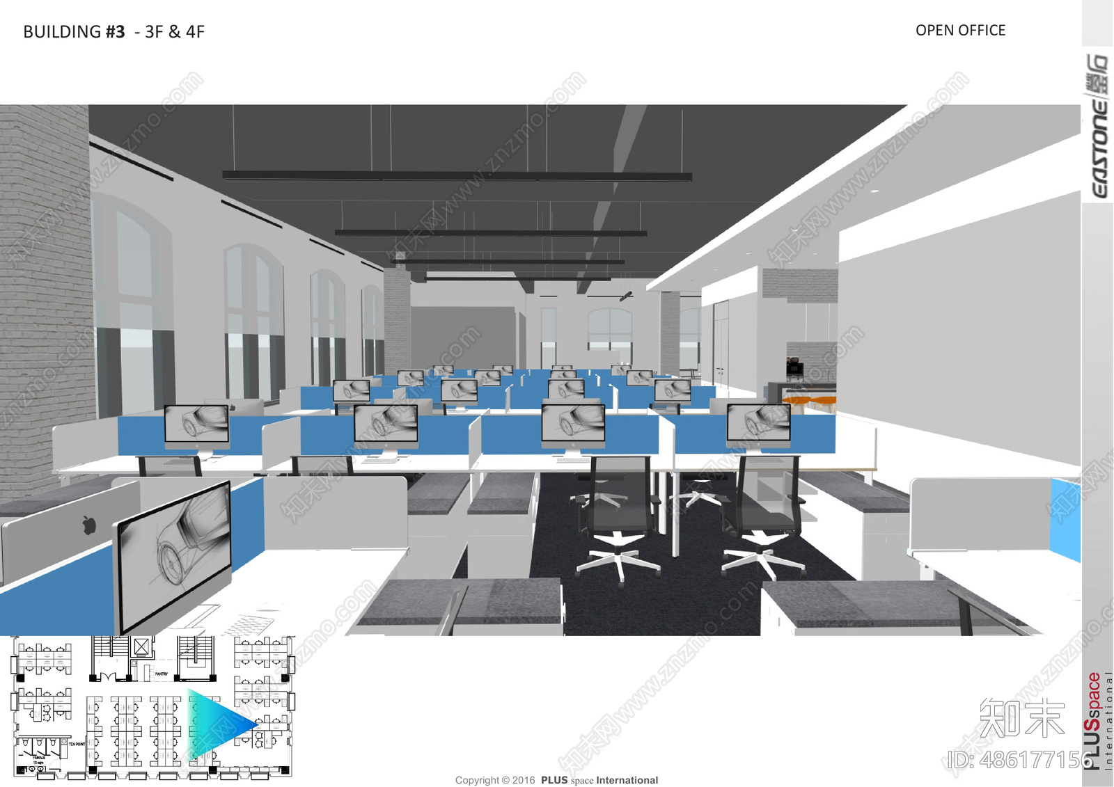 蓥石汽车办公室cad施工图下载【ID:486177156】