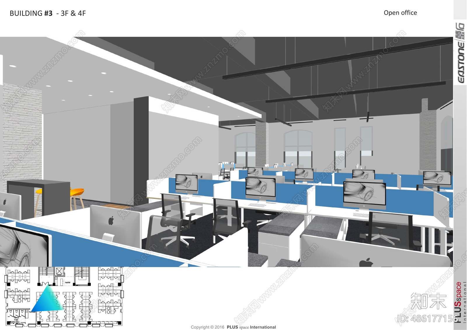 蓥石汽车办公室cad施工图下载【ID:486177156】
