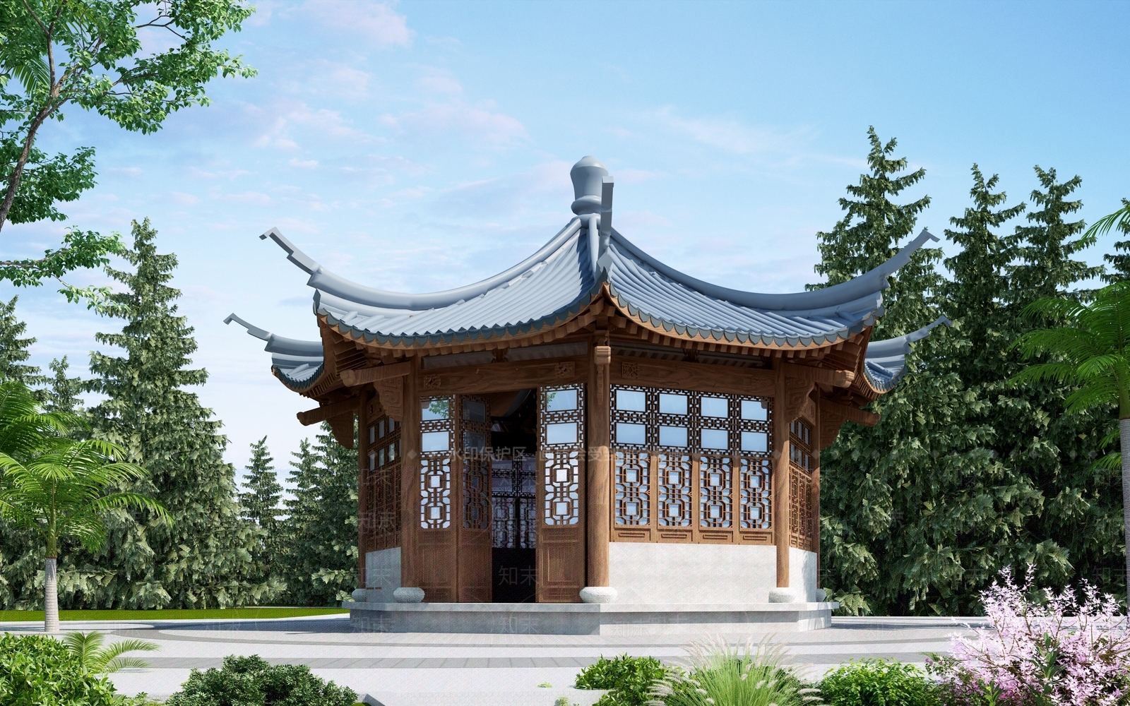 中式亭子3D模型下载【ID:686178081】