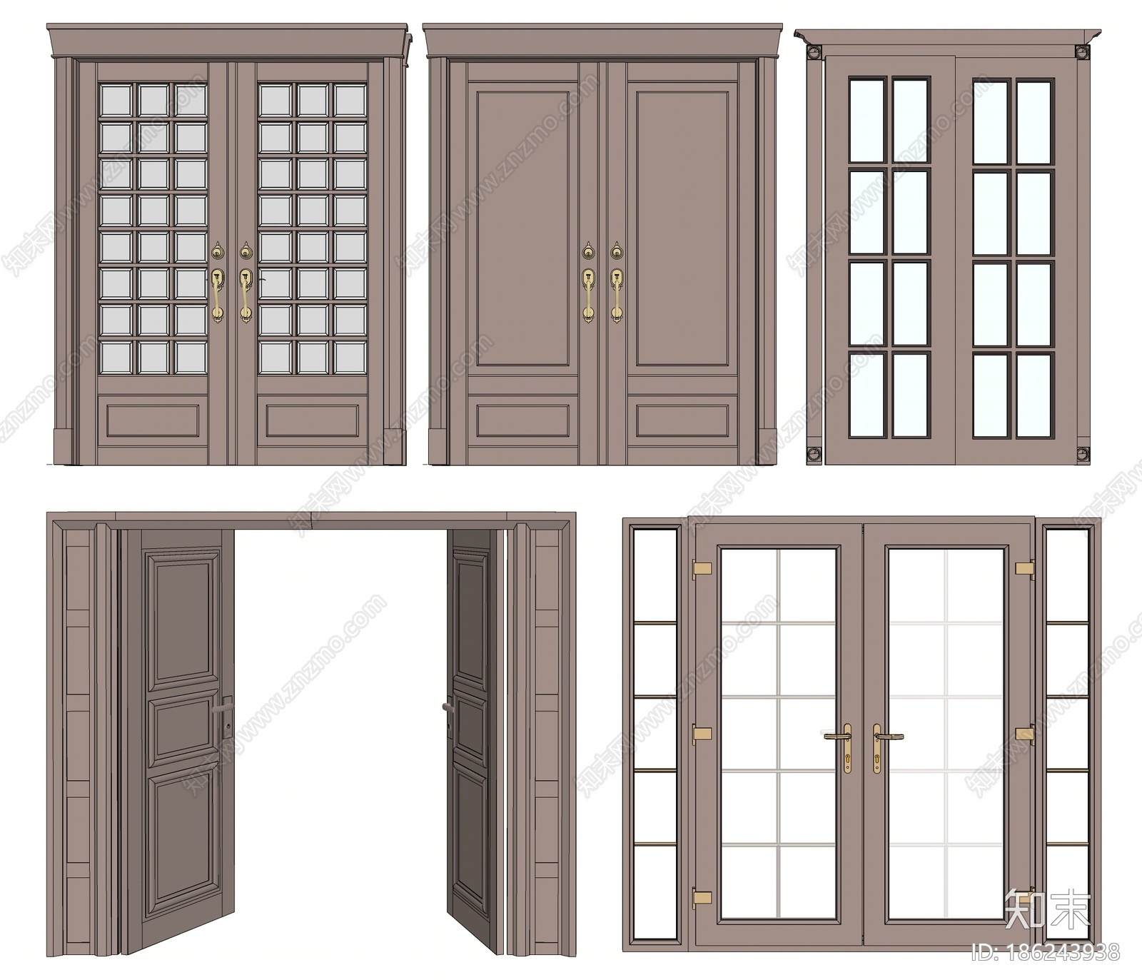 欧式双开门SU模型下载【ID:186243938】
