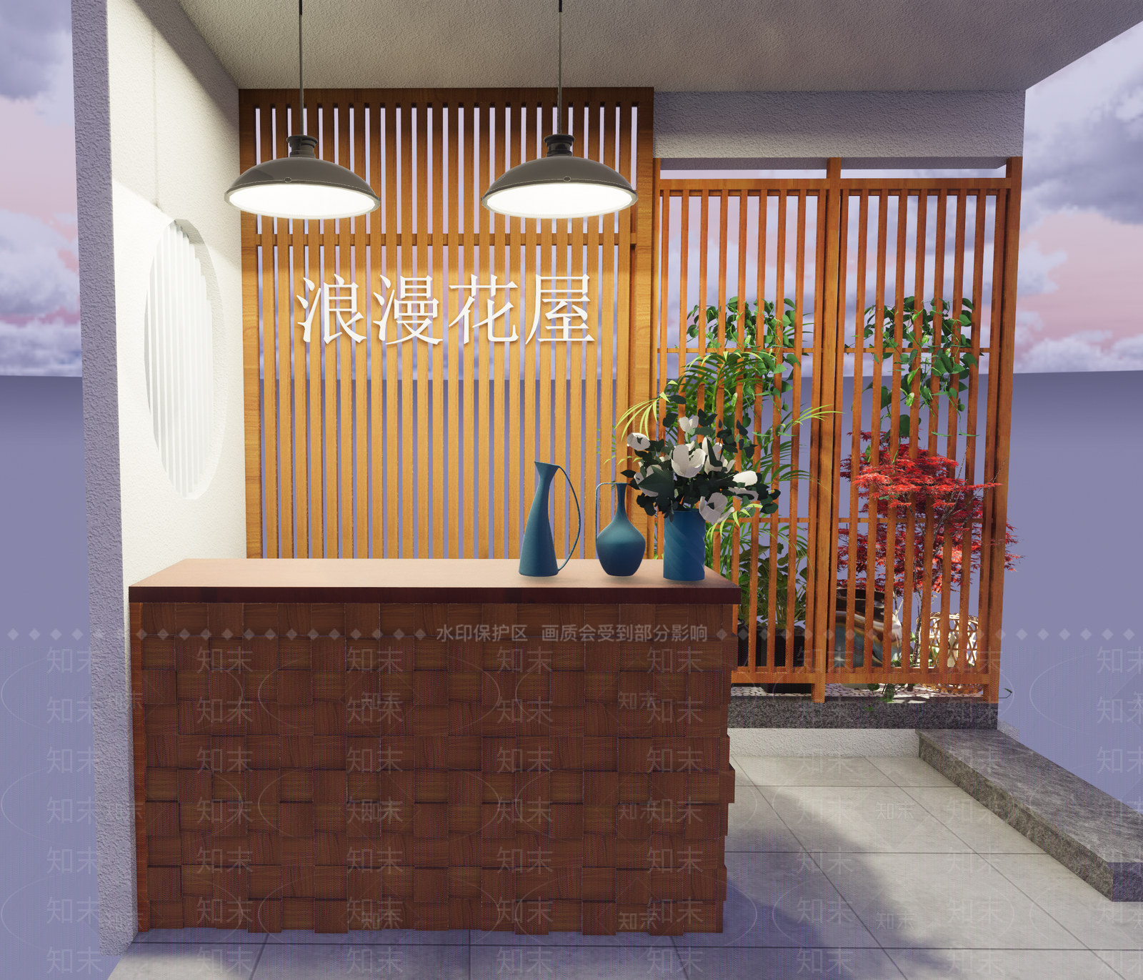现代风格花店SU模型下载【ID:986244179】