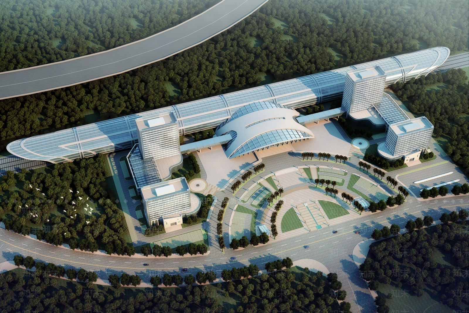 现代高铁车站SU模型下载【ID:386266612】