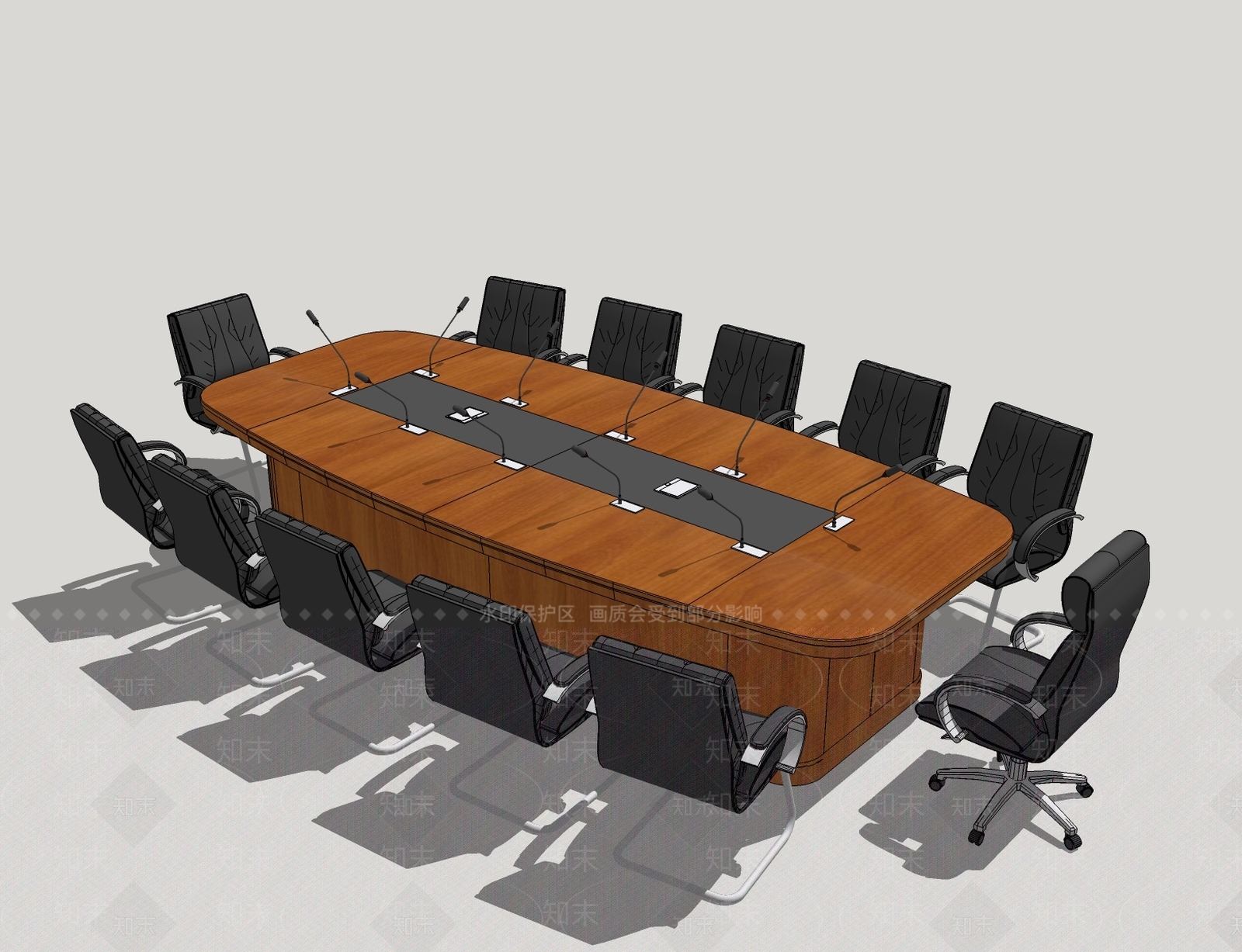 现代会议桌SU模型下载【ID:786283147】