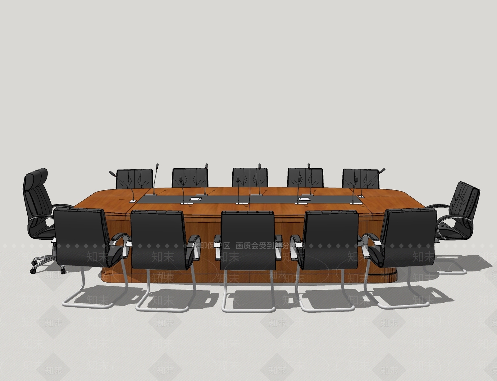 现代会议桌SU模型下载【ID:786283147】