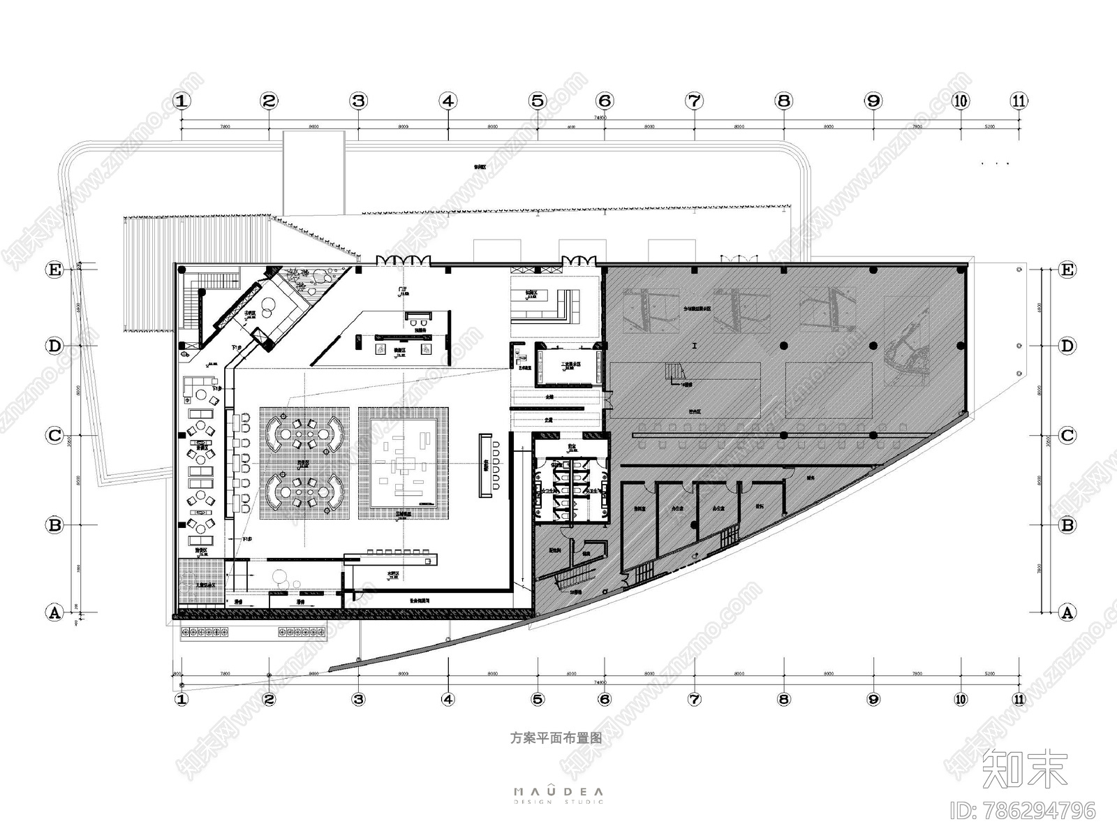 牧笛设计南京弘阳桥北销售中心cad施工图下载【ID:786294796】