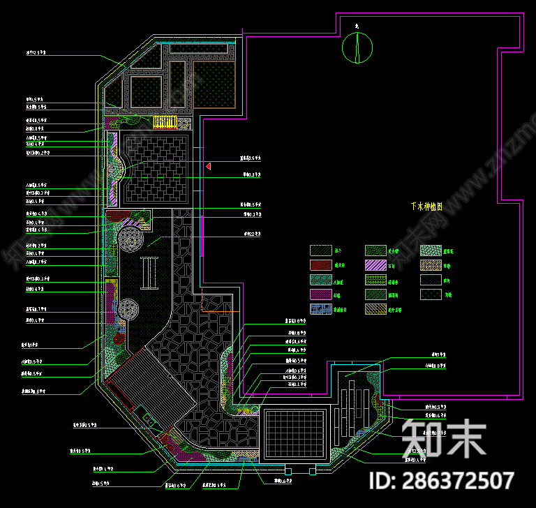 别墅庭院cad施工图下载【ID:286372507】