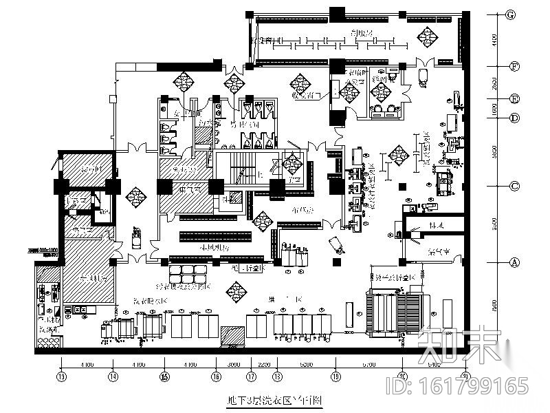 某国际大酒店洗衣区室内装修图施工图下载【ID:161799165】