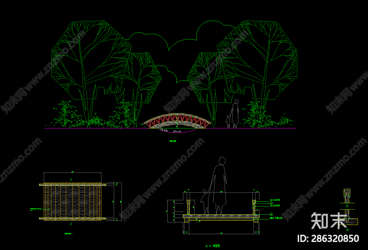 园桥拱桥cad施工图下载【ID:286320850】