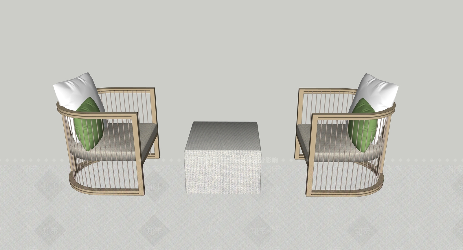现代组合户外座椅SU模型下载【ID:186329331】