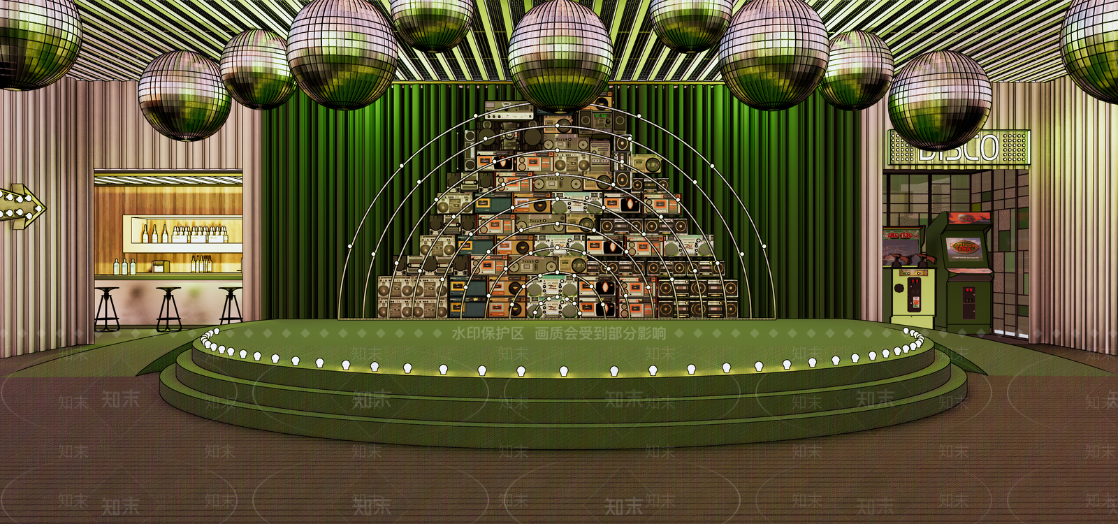 现代复古酒吧SU模型下载【ID:586330449】