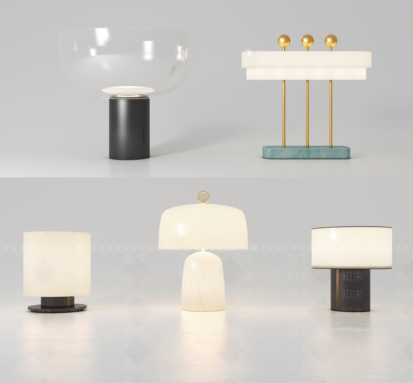 现代风格台灯3D模型下载【ID:686335187】