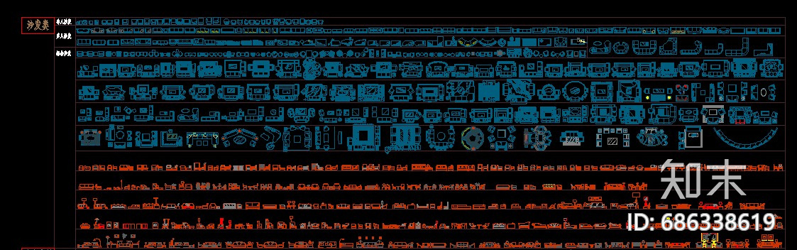 CAD平面素材图库施工图下载【ID:686338619】
