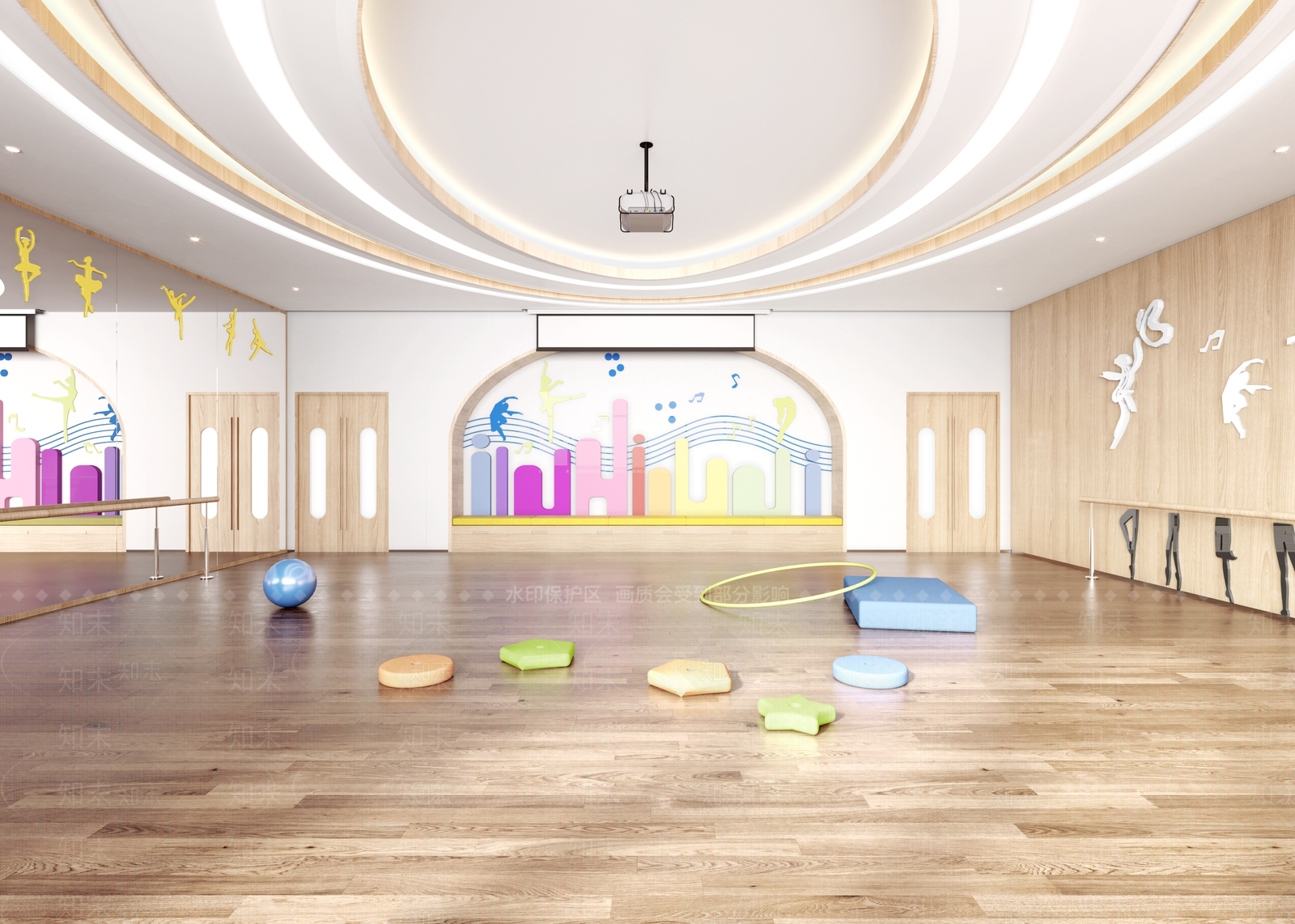 现代舞蹈教室3D模型下载【ID:586635838】