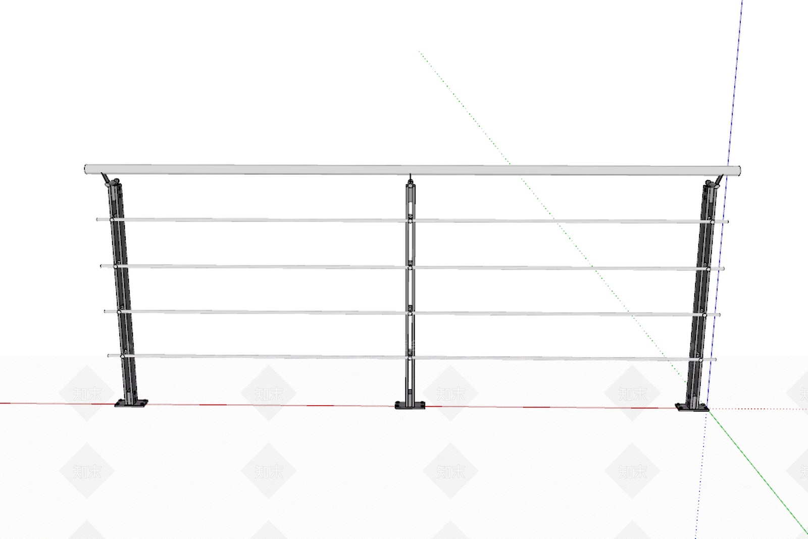 现代户外栏杆SU模型下载【ID:386553746】
