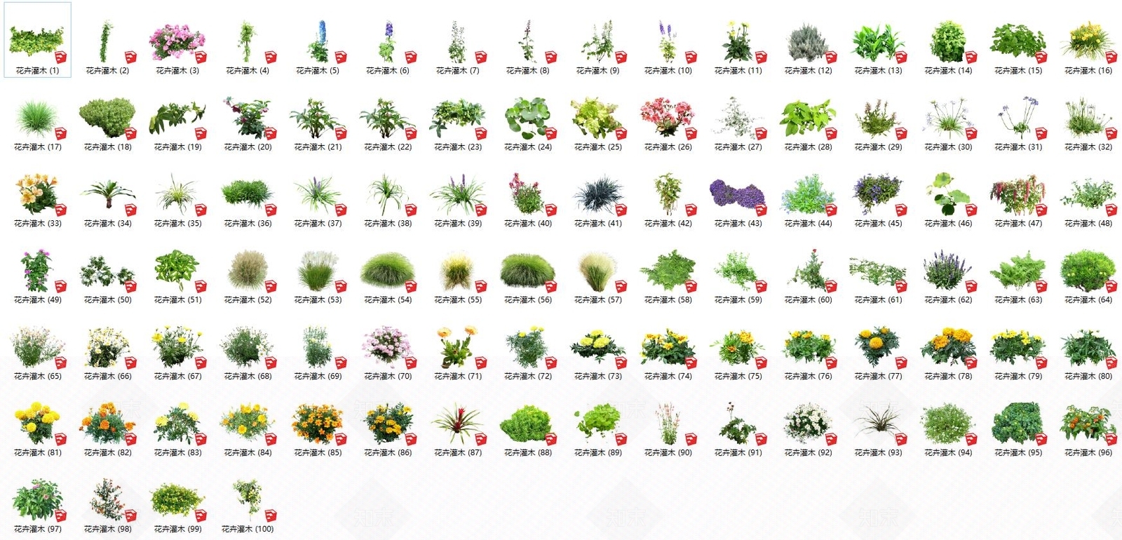 现代灌木SU模型草图