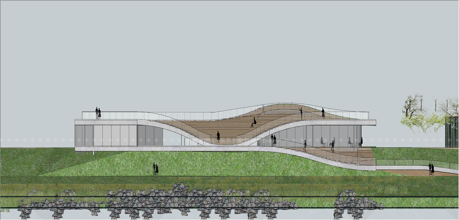 现代风格建筑SU模型下载【ID:886401426】