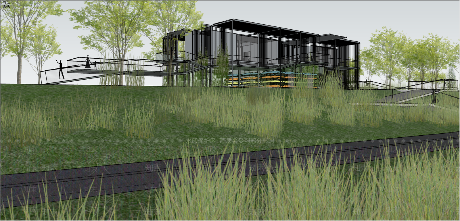 现代风格公建SU模型下载【ID:386402209】