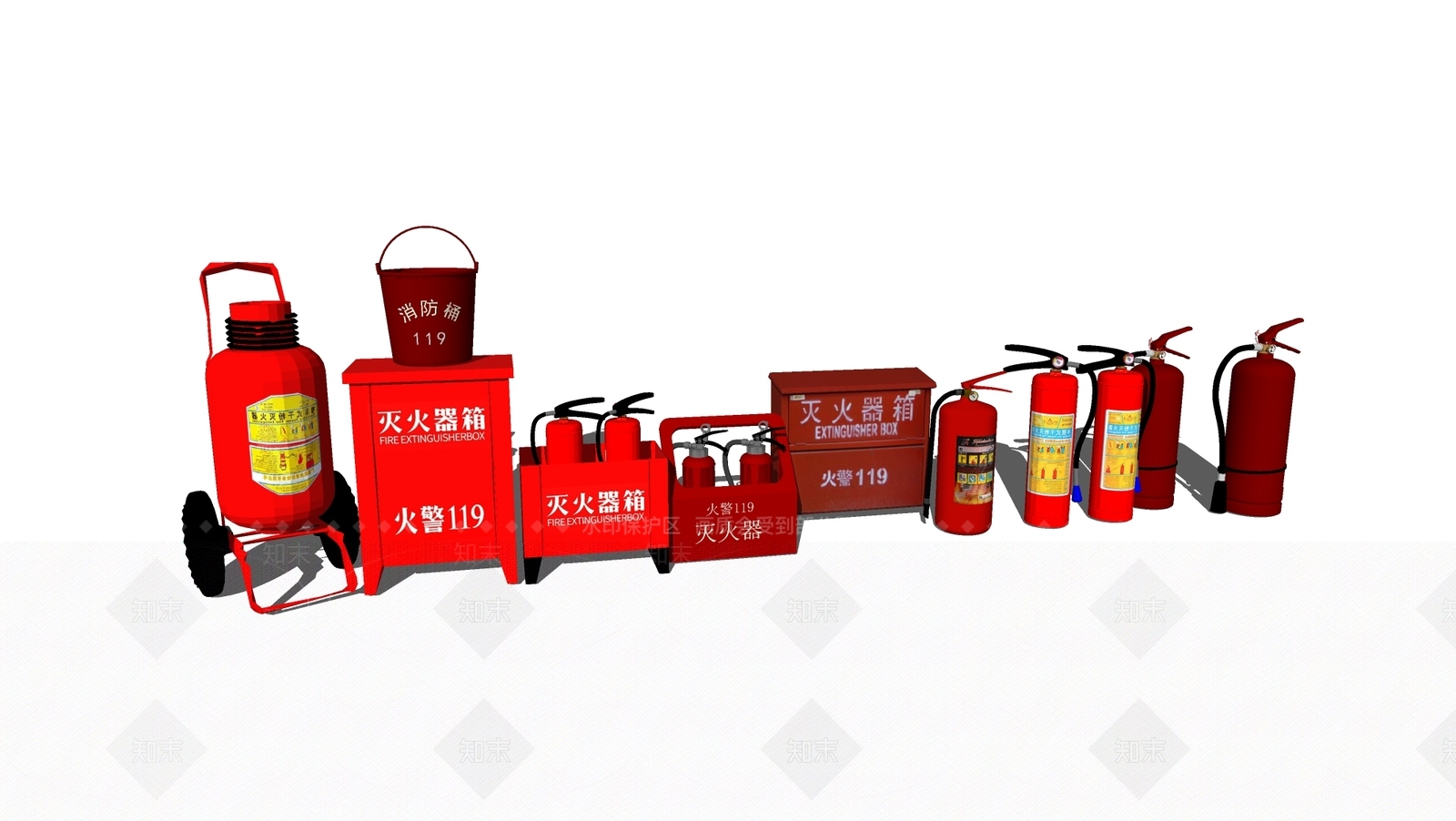 现代灭火器SU模型下载【ID:986411871】