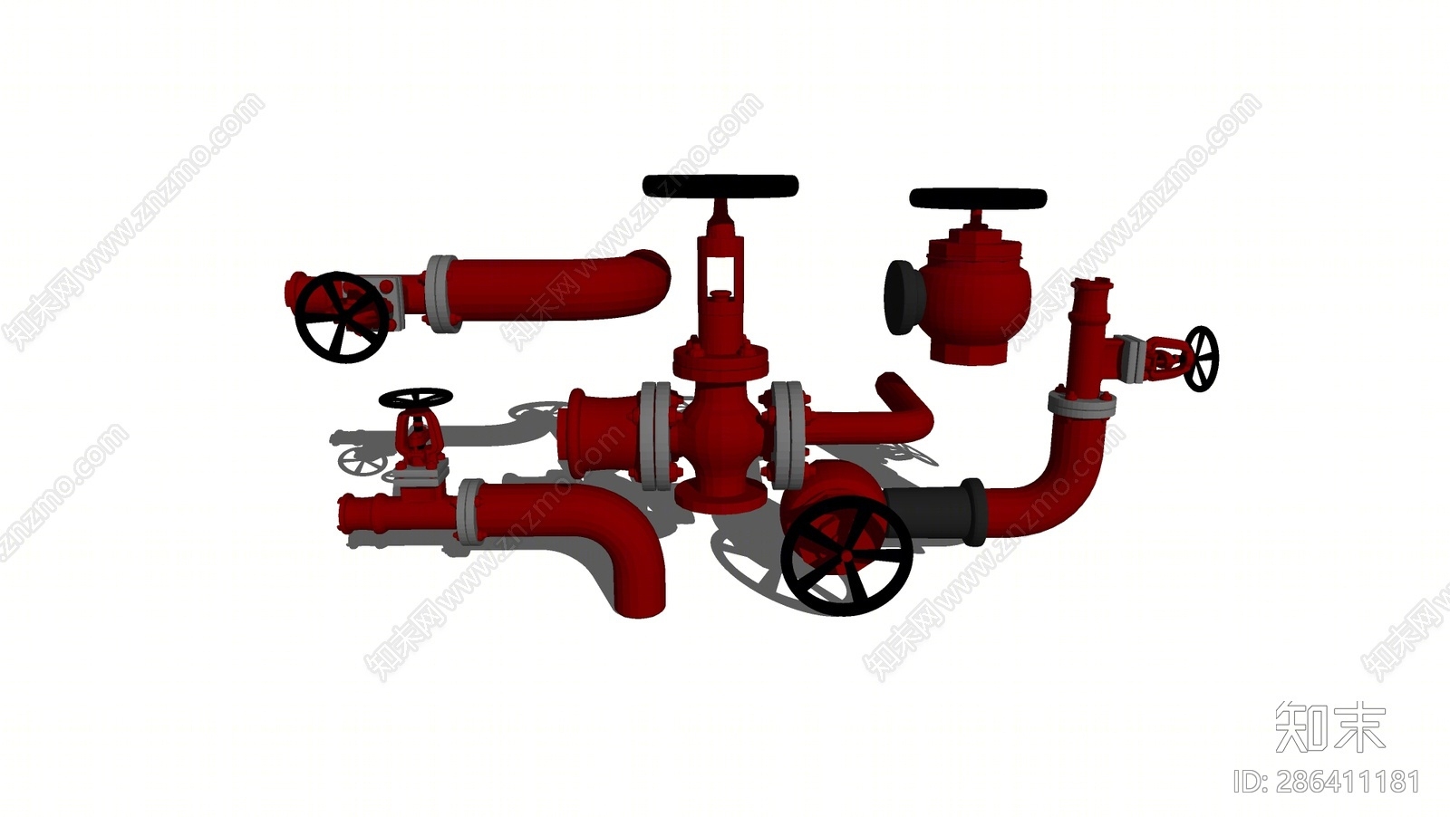 现代消防栓SU模型下载【ID:286411181】