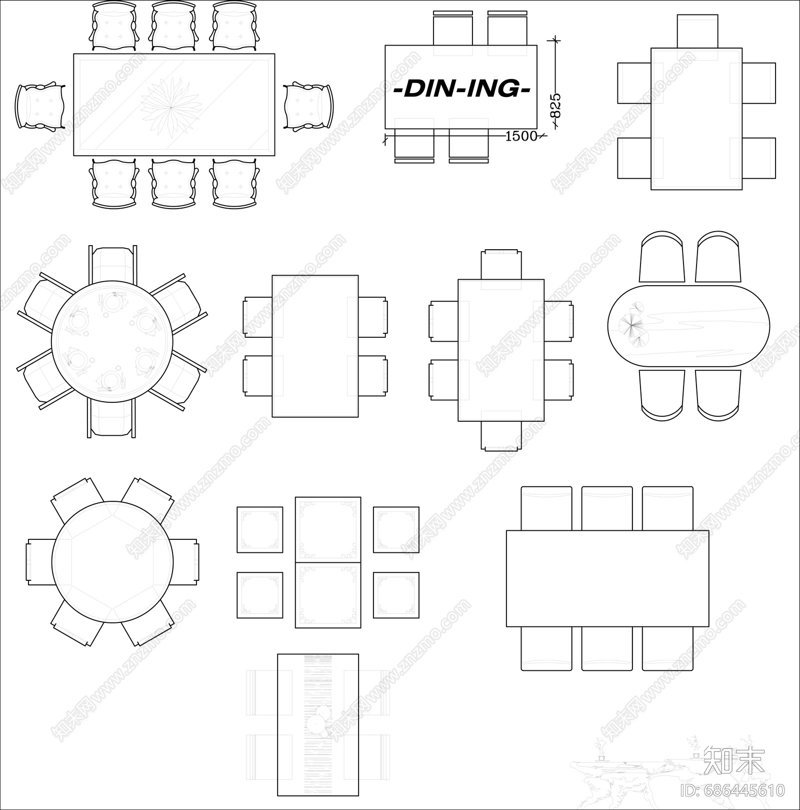 CAD家具素材图库施工图下载【ID:686445610】