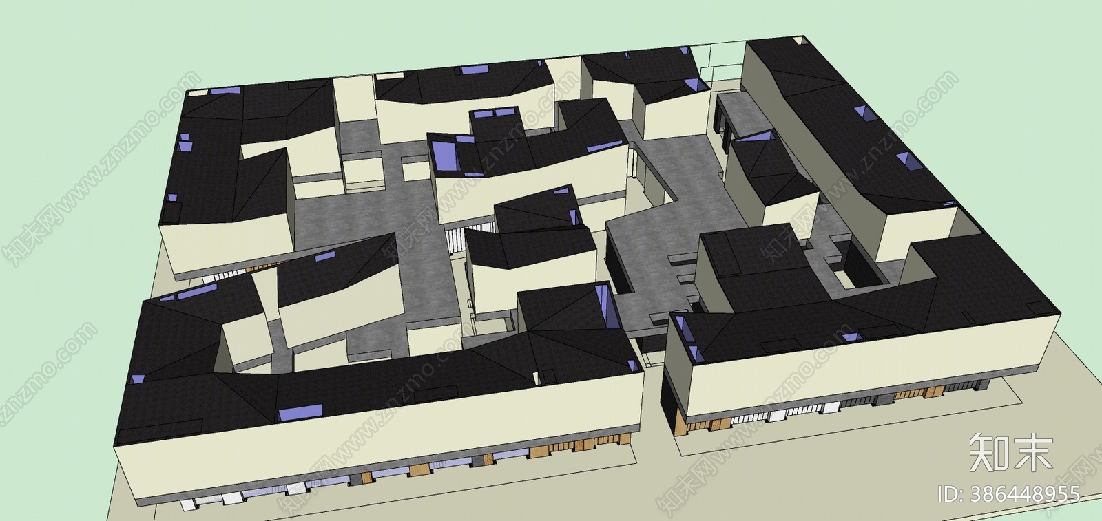现代街坊商业SU模型下载【ID:386448955】