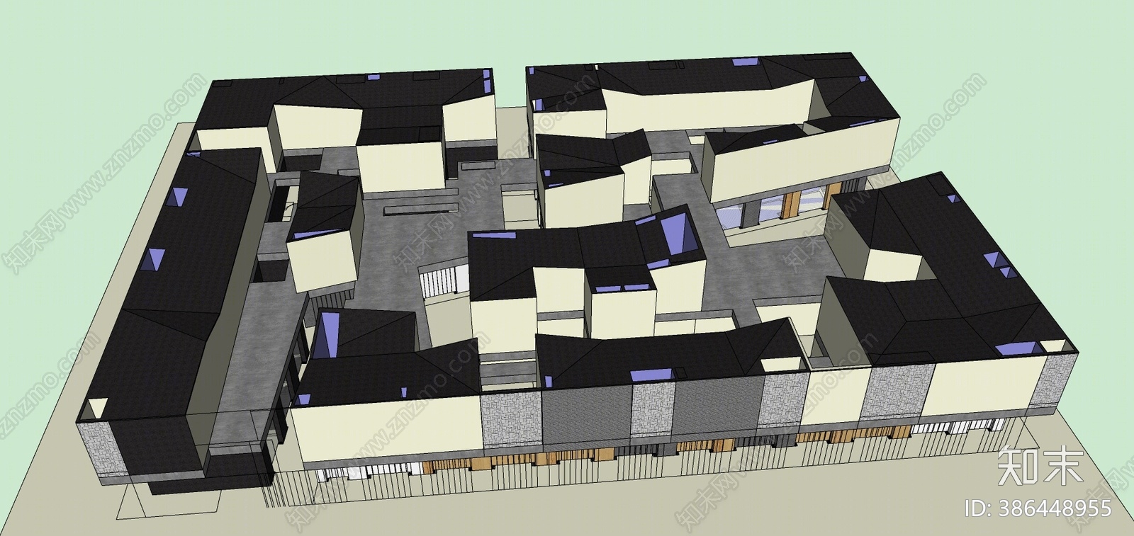现代街坊商业SU模型下载【ID:386448955】