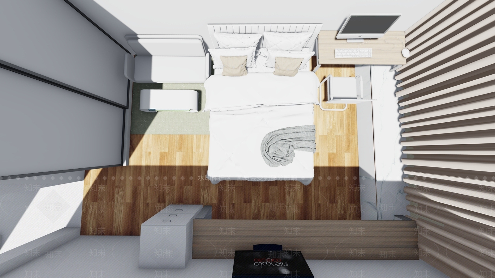 北欧卧室SU模型下载【ID:286484817】