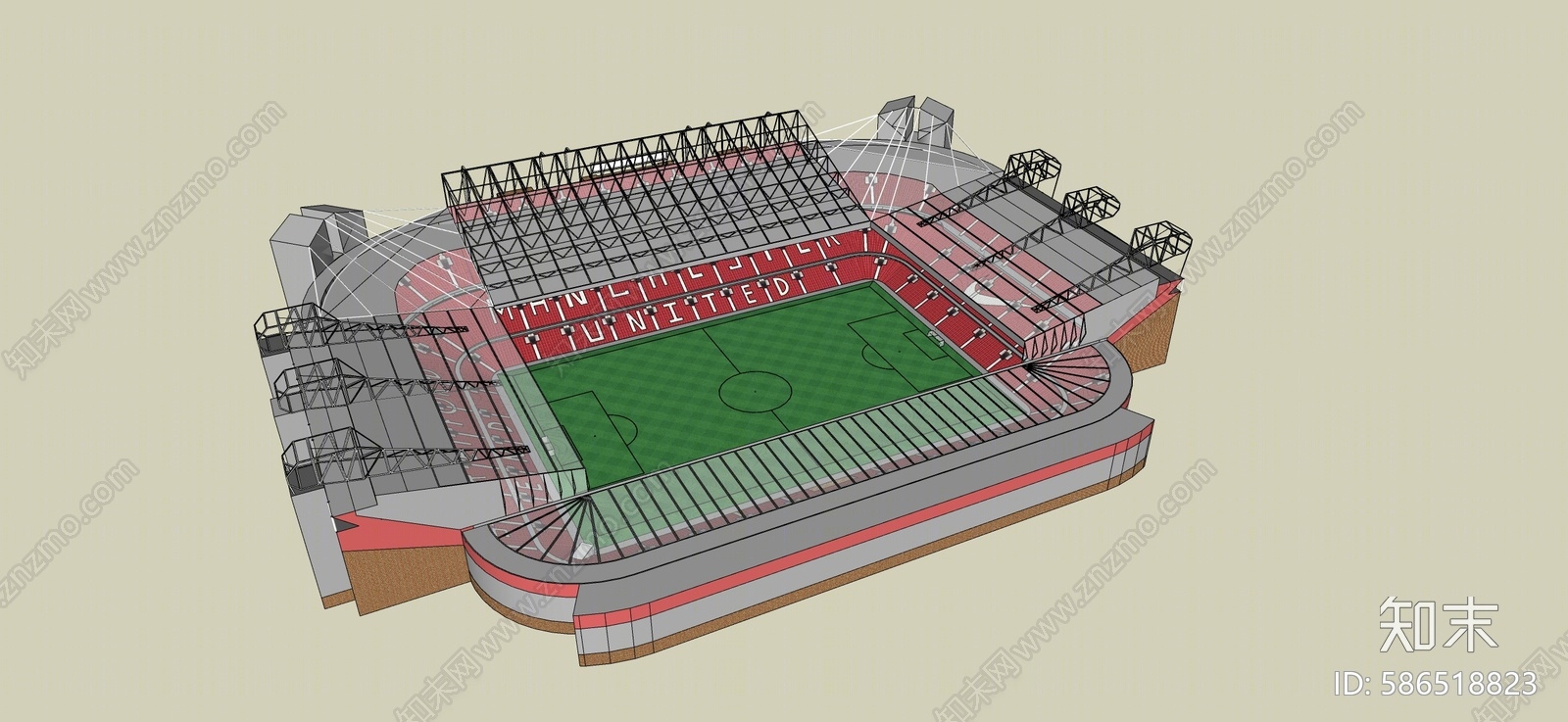 现代足球场SU模型下载【ID:586518823】