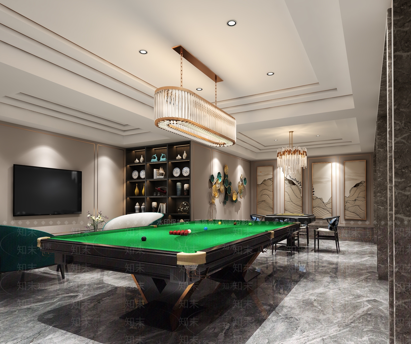 现代台球厅3D模型下载【ID:686520461】