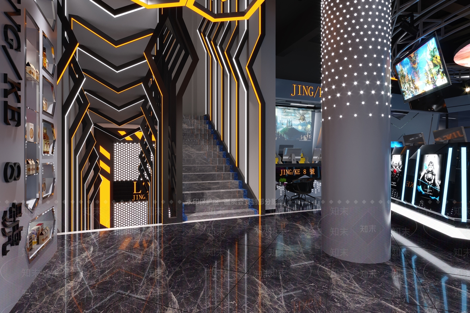 现代楼梯间入口3D模型下载【ID:886525685】