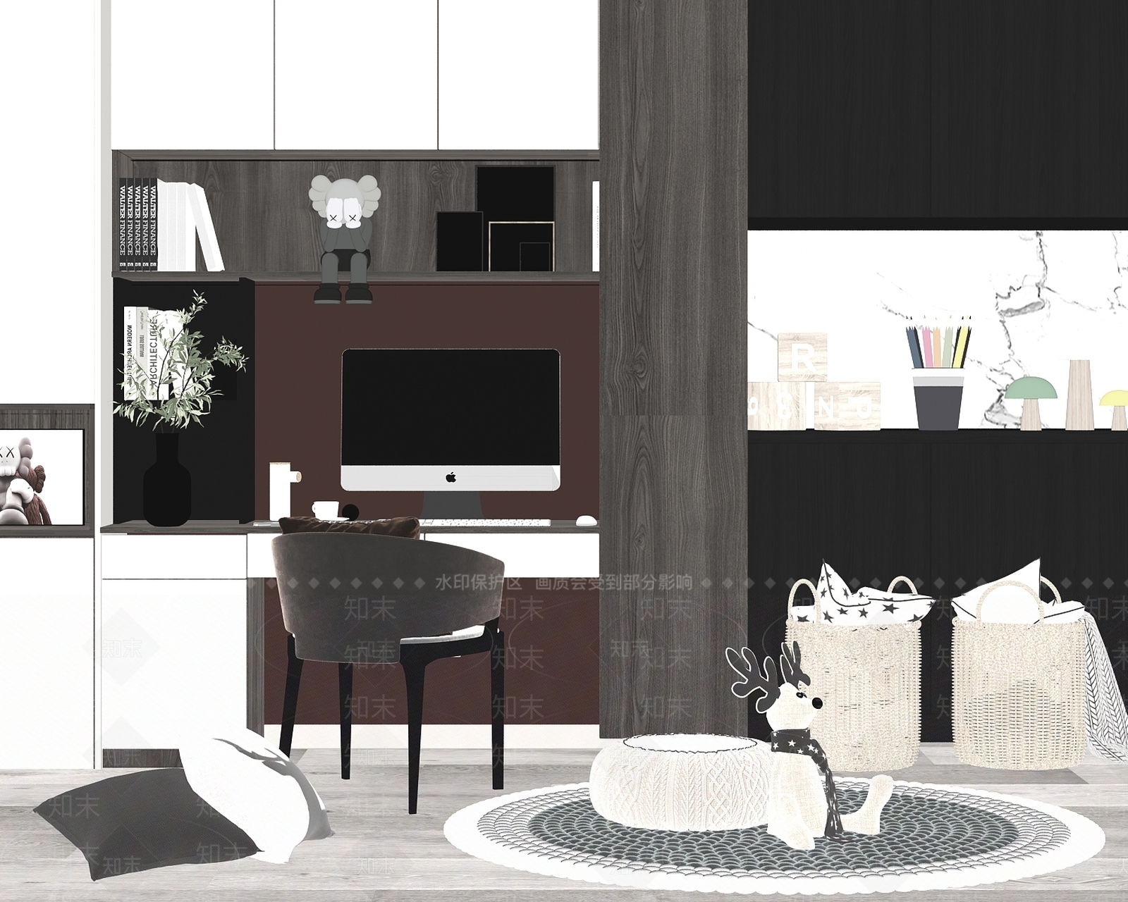 现代儿童玩具房SU模型下载【ID:486529636】