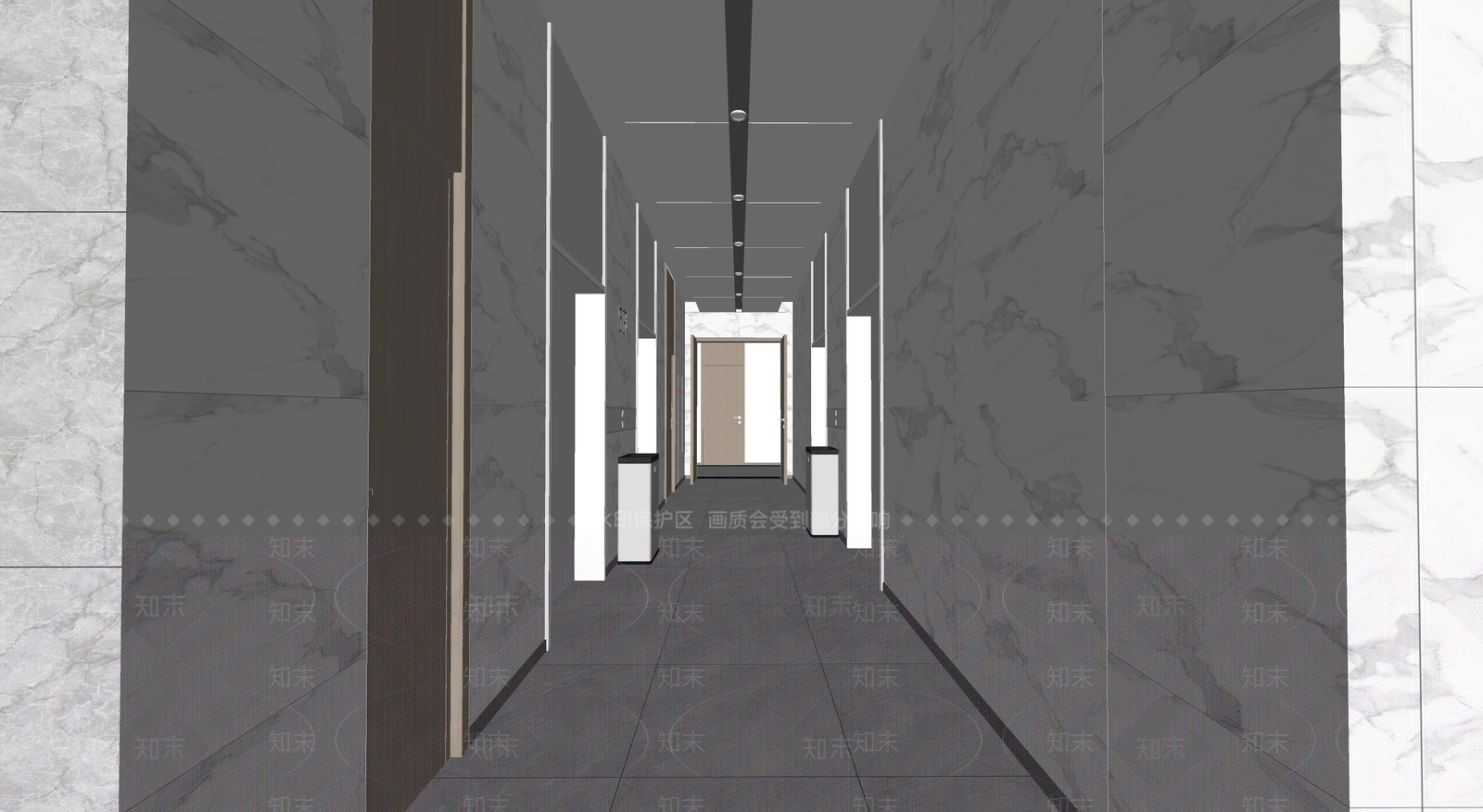 现代风格公司过道SU模型下载【ID:886529578】