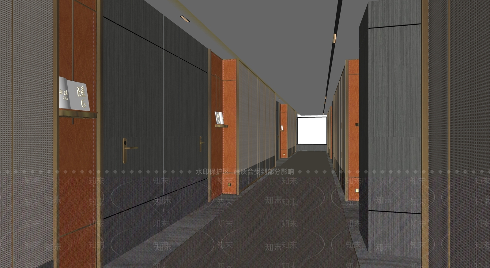 现代风格公司过道SU模型下载【ID:886529592】