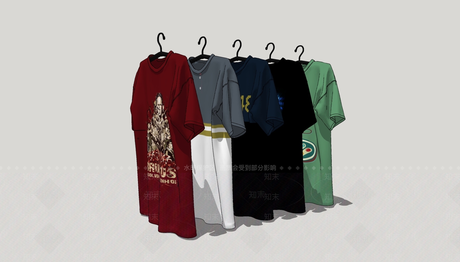 现代衣服SU模型下载【ID:987061791】