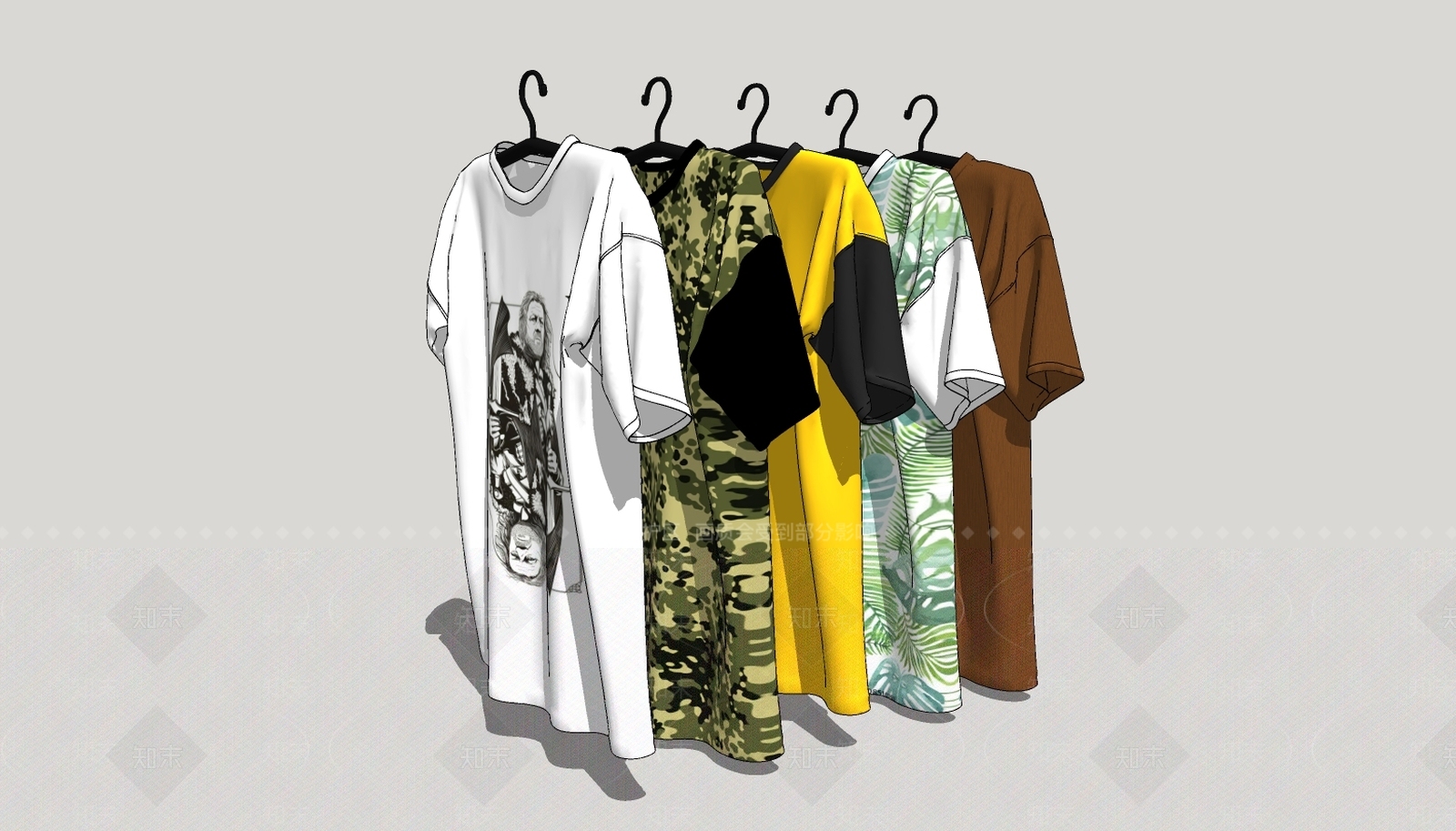 现代衣服挂件SU模型下载【ID:987061793】