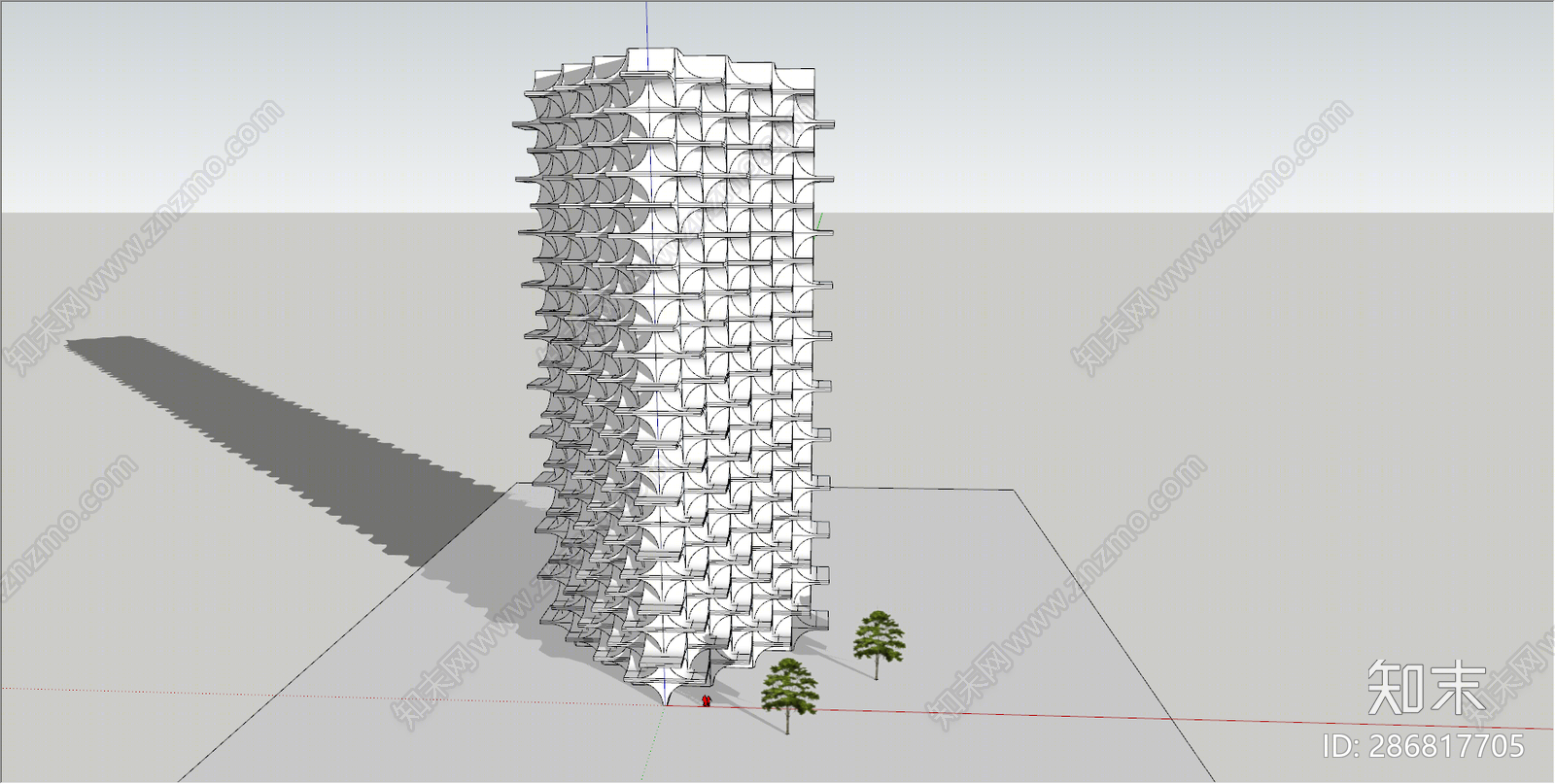 现代高层住宅外观SU模型下载【ID:286817705】