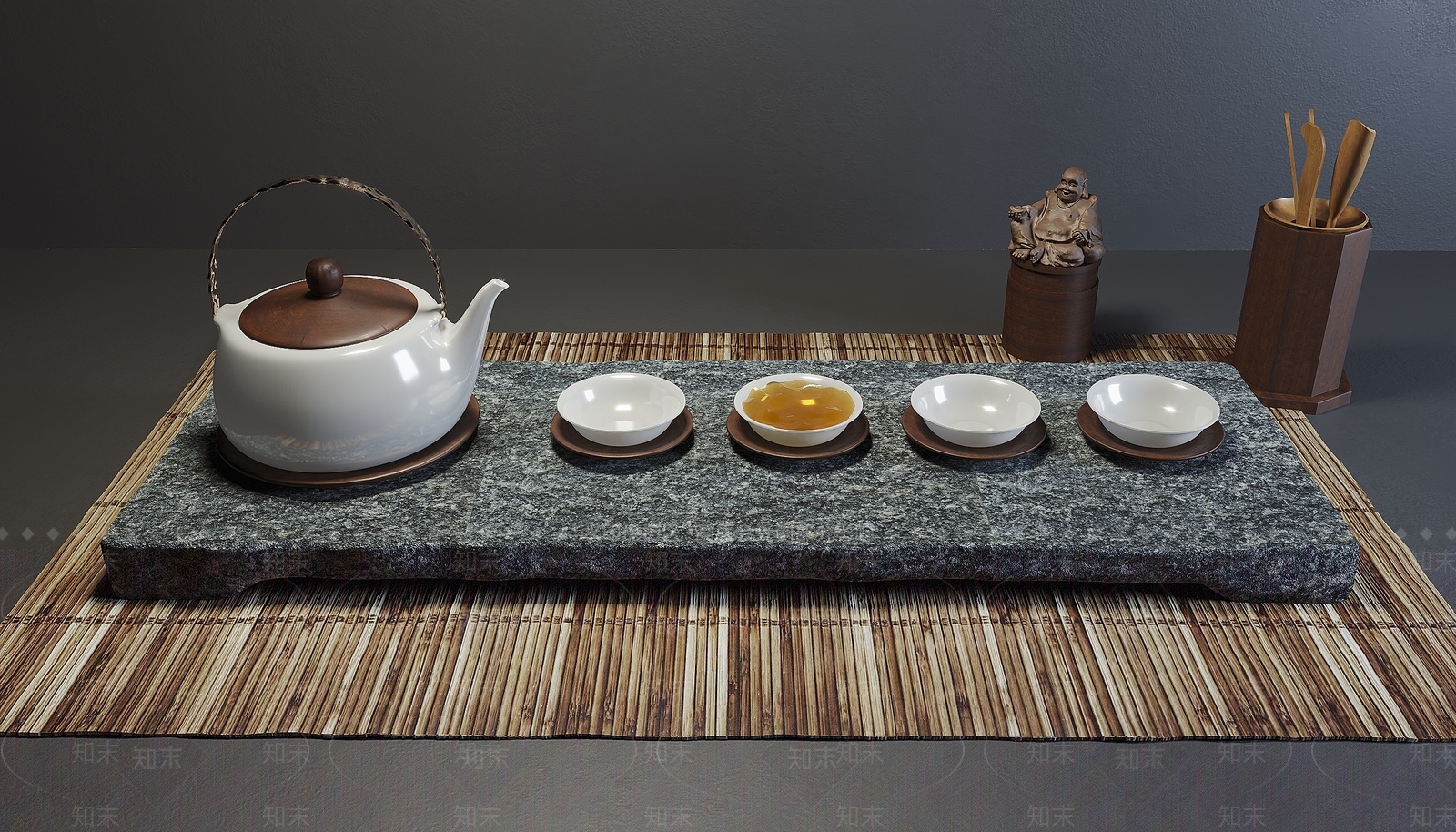 中式茶具3D模型下载【ID:186547625】
