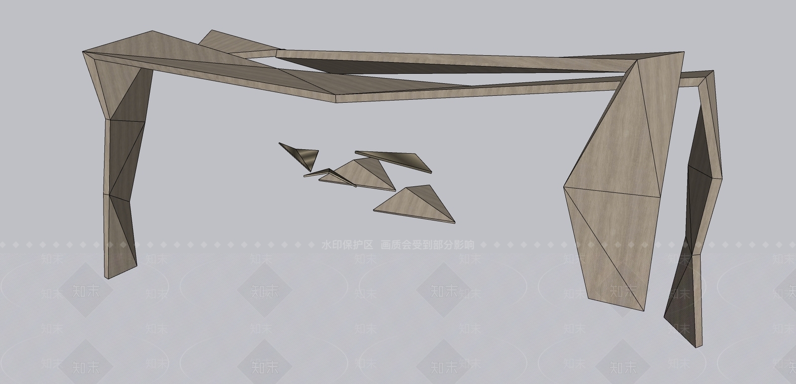 现代异形展厅SU模型下载【ID:286555953】